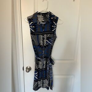 River Island Monochrome and Blue Graphic dress​